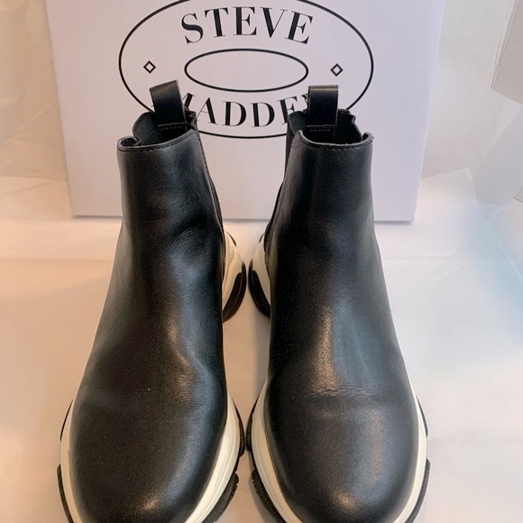 Steve Madden Black Vegan Leather MEDIA Sz 9 Women’s - Picture 7 of 13